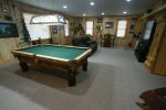 Game Room, Pool Table, Couch, TV and Bar